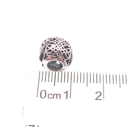 Pandora 925 Sterling Silver C Z Letter Q Slide Bead Charm