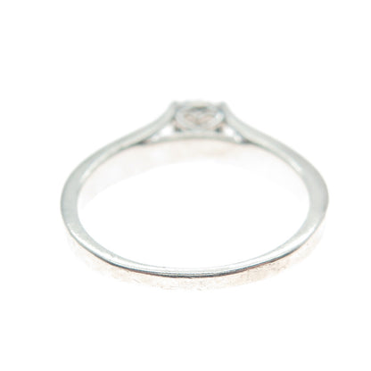 JANE SAYMOUR 925 Sterling Silver Real Round-Cut Diamond Ring Size 7.25