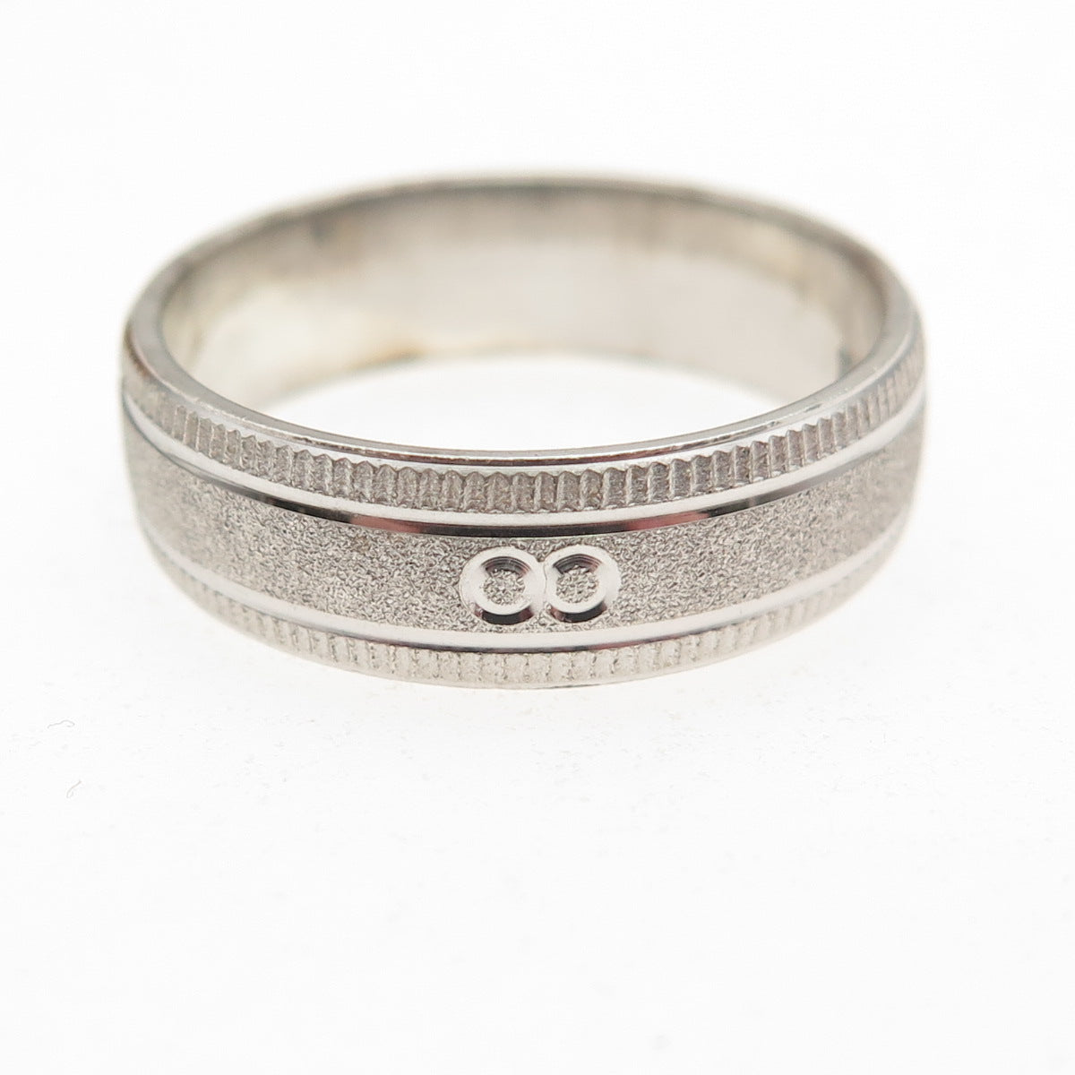 925 Sterling Silver Textured Band Ring Size 9.25