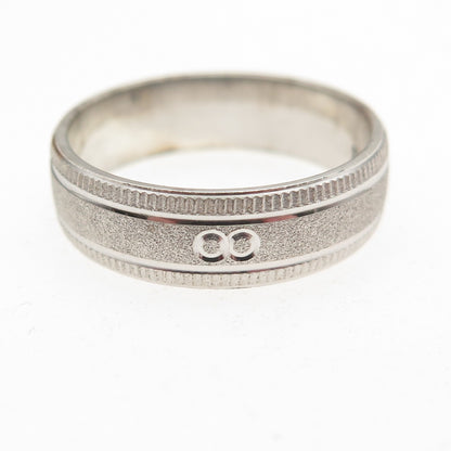 925 Sterling Silver Textured Band Ring Size 9.25