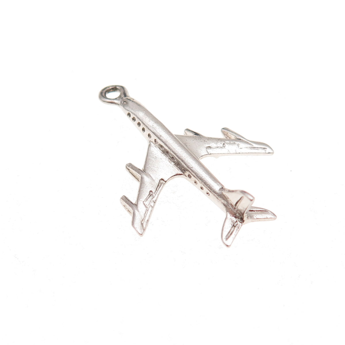 Wells 925 Sterling Silver Vintage Airplane 3D Charm Pendant