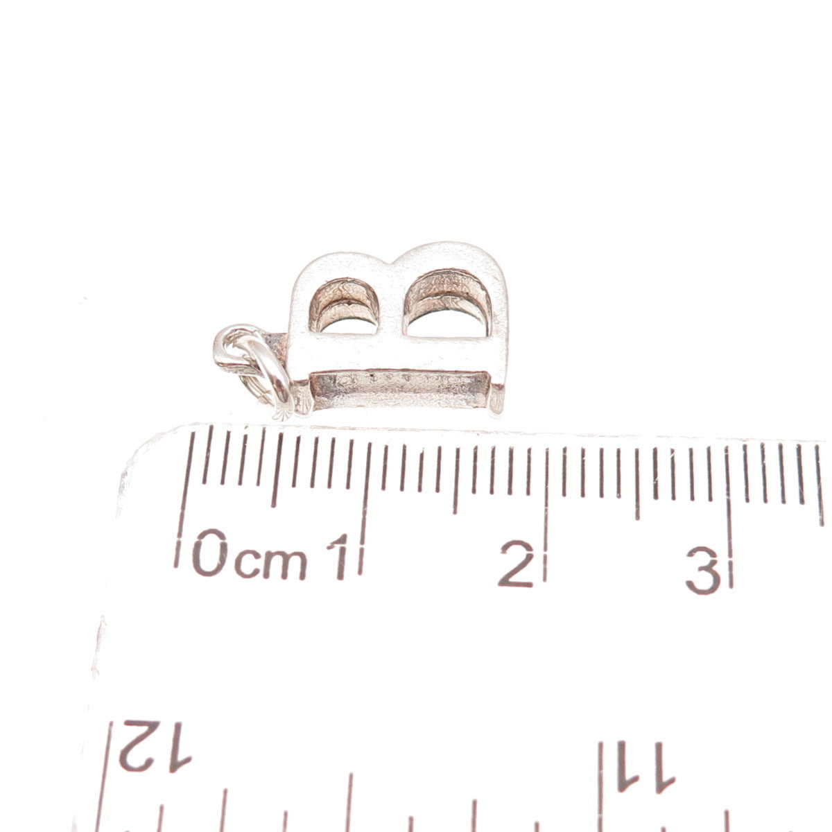 925 Sterling Silver Vintage Letter B Initial Oxidized Charm Pendant