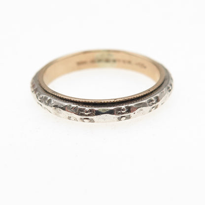 Vargas 925 Sterling Silver 10K Gold Filled Antique Art Deco Band Ring Size 6