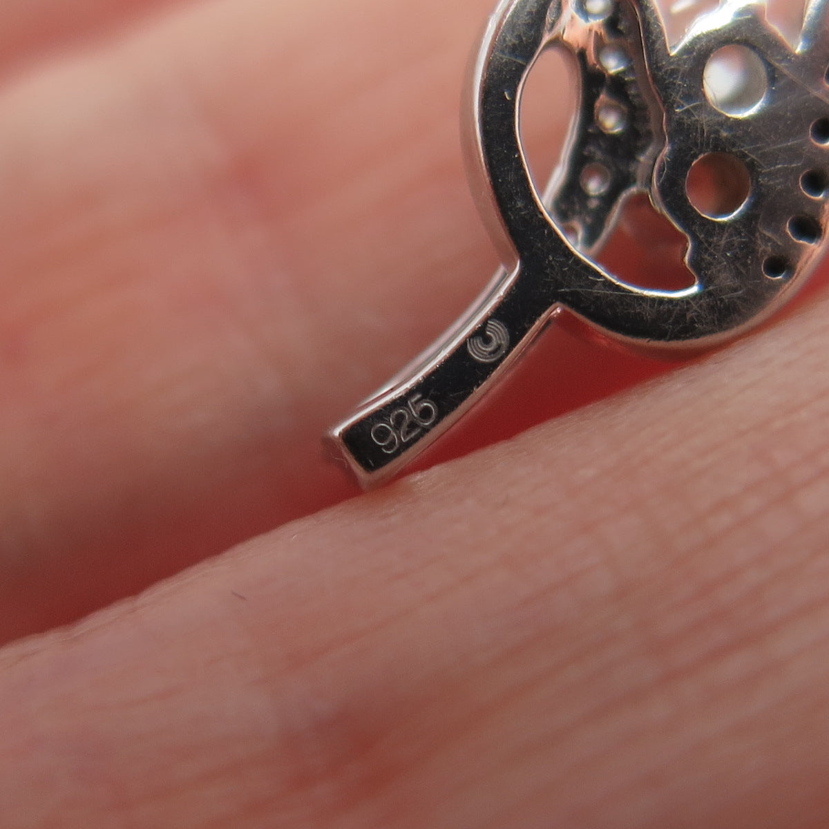 925 Sterling Silver Round-Cut C Z Twisted Minimalist Slide Pendant