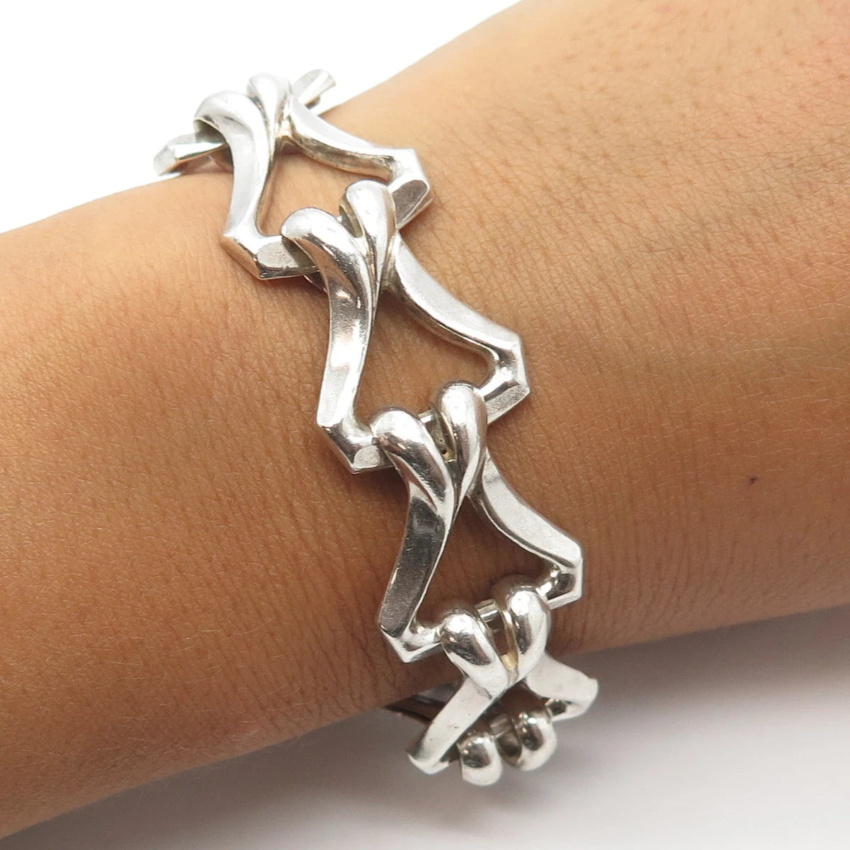 925 Sterling Silver Vintage Rare Link Bracelet 6.75"