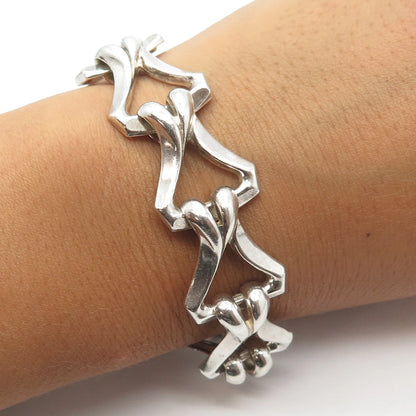 925 Sterling Silver Vintage Rare Link Bracelet 6.75"