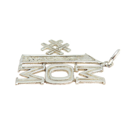 925 Sterling Silver Vintage "Mom Number 1" Pendant