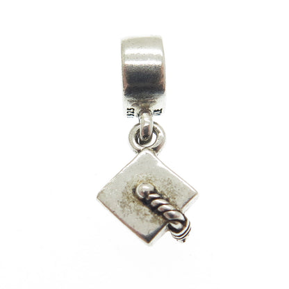 PANDORA 925 Sterling Silver Graduation Cap Dangle Charm