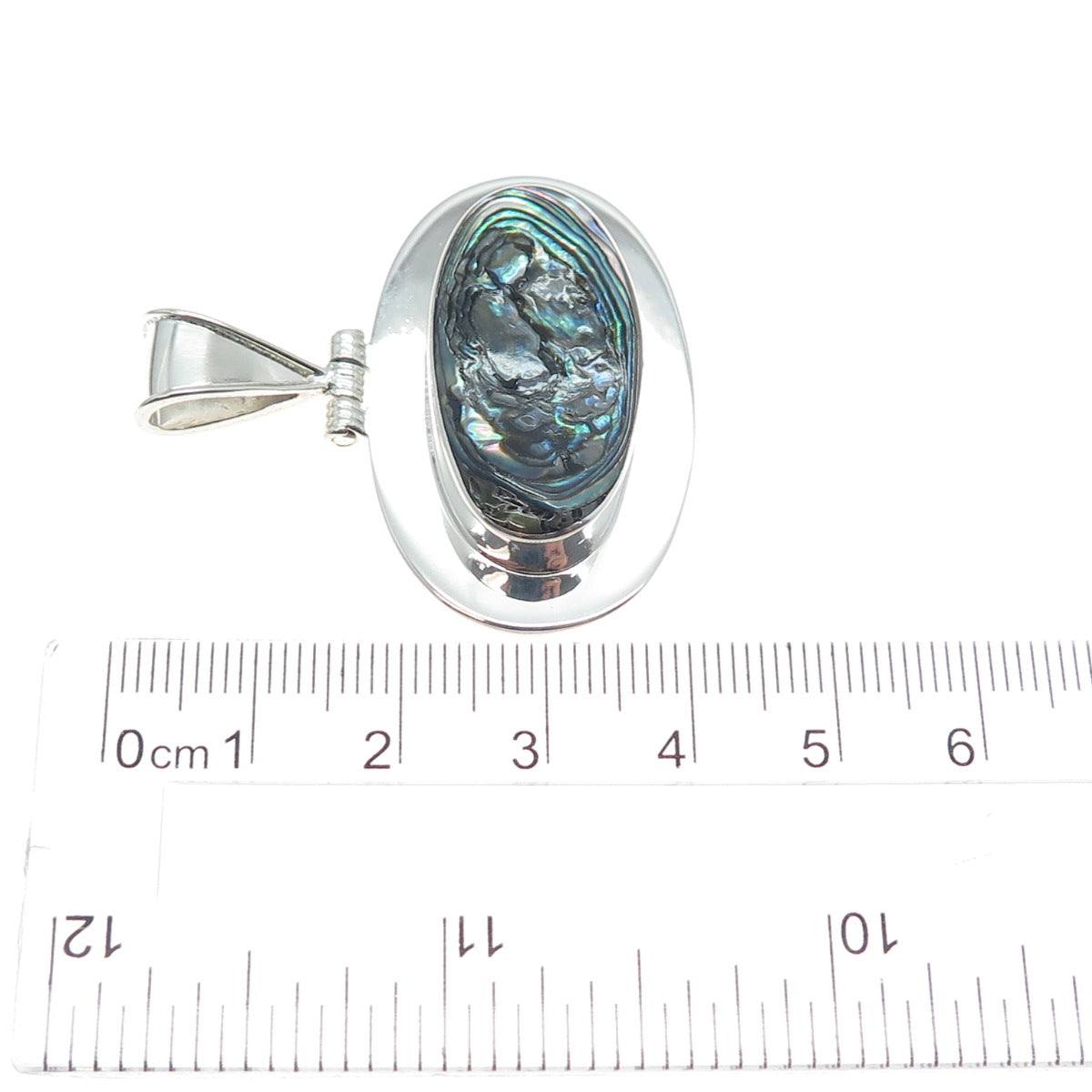 ATI ANNIKA WITT 925 Sterling Silver Vintage Mexico Abalone Shell Charm Pendant
