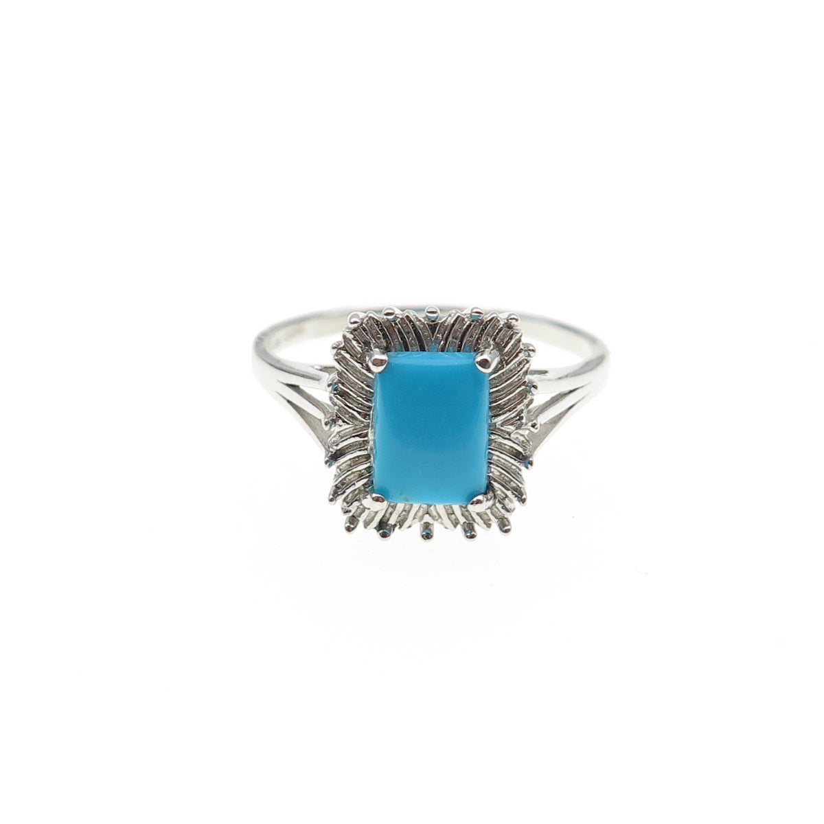 925 Sterling Silver Real Sleeping Beauty Turquoise Ring Size 9.25