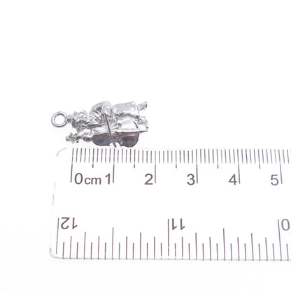MORIAH 925 Sterling Silver Vintage Upright Bass Musician Mini Charm Pendant