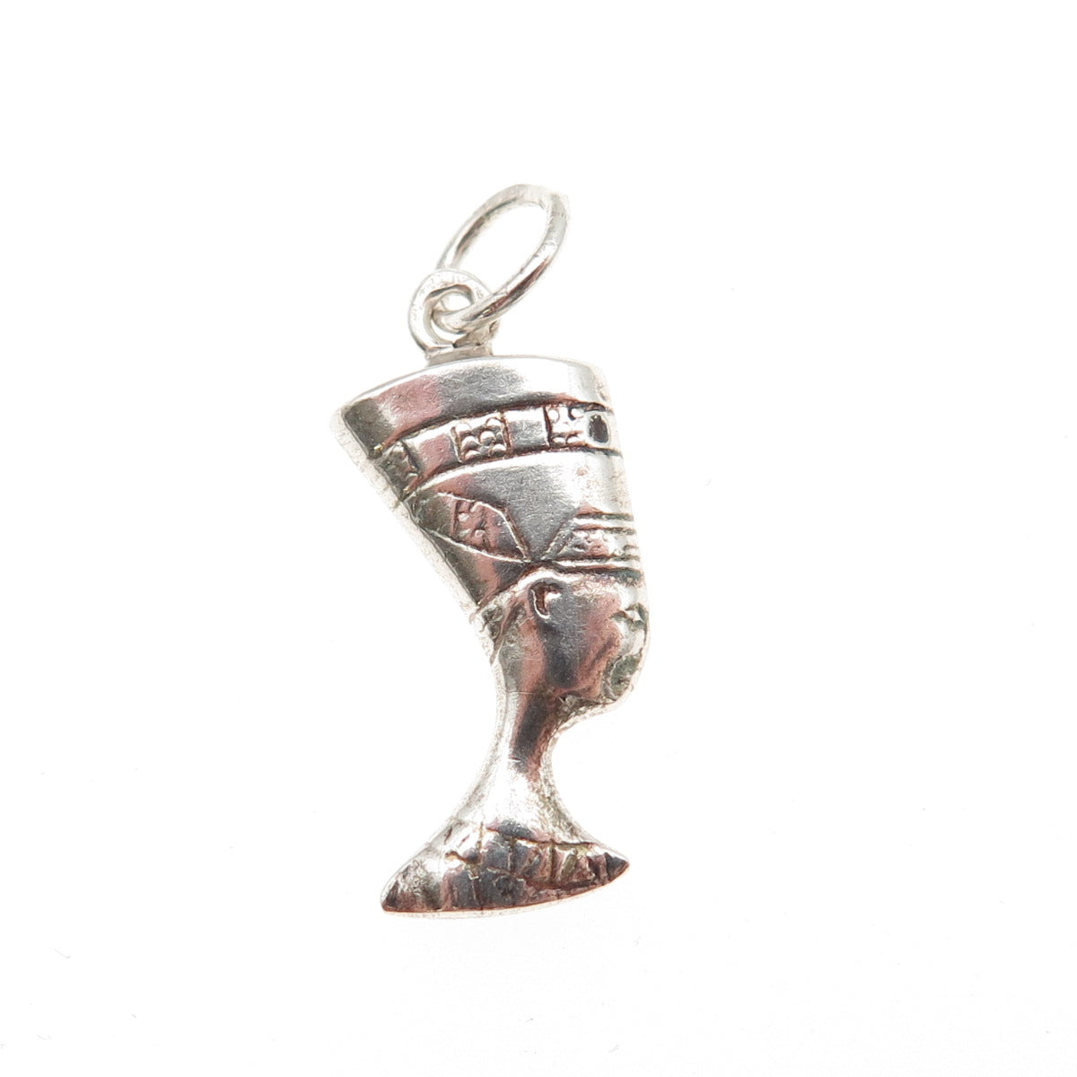 925 Sterling Silver Vintage Egyptian Nefertiti Mini Charm Pendant