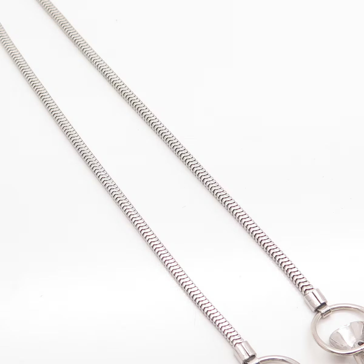 925 Sterling Silver Vintage Carl Art Floral Station Snake Chain Necklace 16"
