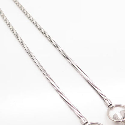 925 Sterling Silver Vintage Carl Art Floral Station Snake Chain Necklace 16"