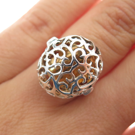 CHAPAL ZENRAY 925 Sterling Silver Vintage Ornate Dome Ring Size 6
