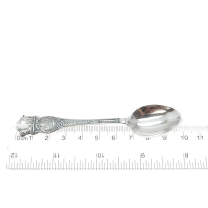 925 Sterling Silver Antique Art Deco Seal of Buffalo States Cities Coffee Spoon