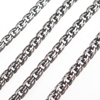 875 Silver Vintage Bismark Oxidized Chain Necklace 24"