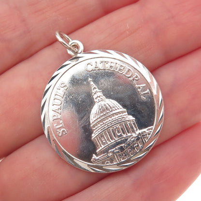 925 Sterling Silver Vintage St. Paul's Cathedral Charm Pendant
