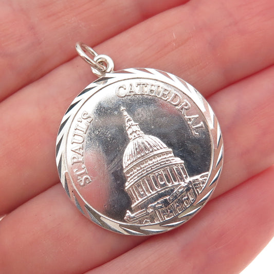 925 Sterling Silver Vintage St. Paul's Cathedral Charm Pendant