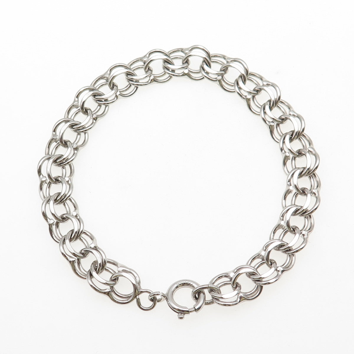 A&Z HAYWARD 925 Sterling Silver Vintage Double Rolo Link Bracelet 7"