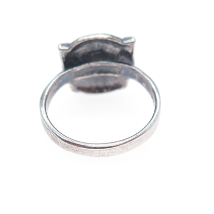 925 Sterling Silver Vintage Cherub Oxidized Ring Size 5.5