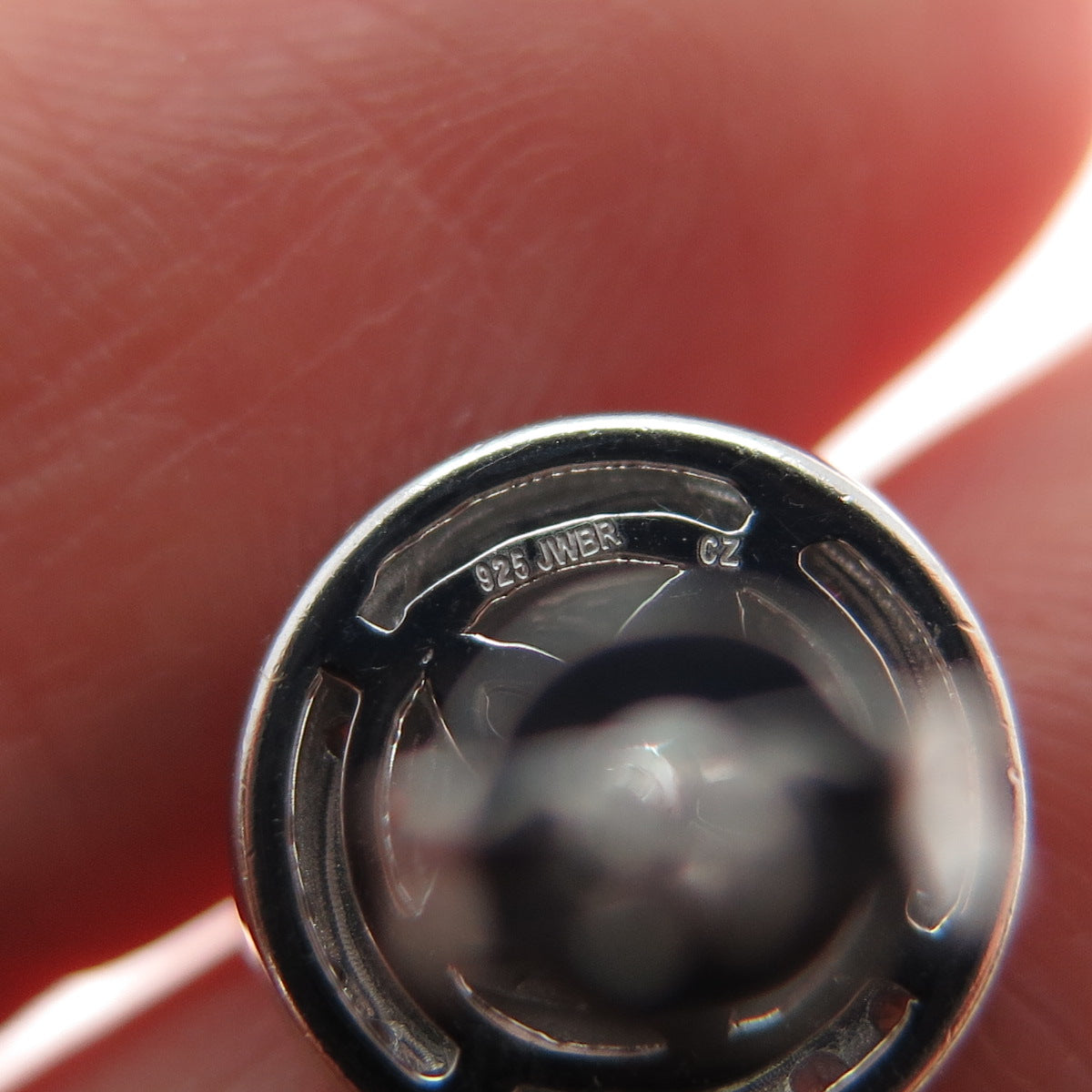 JANE SEYMOUR 925 Sterling Silver Round-Cut C Z Crescent Stud Earrings