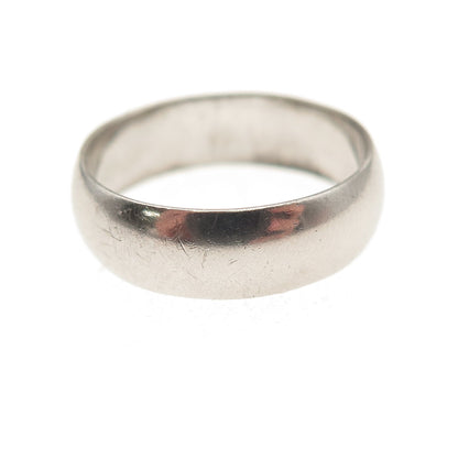 Legi 925 Sterling Silver Antique Art Deco Classic Wedding Band Ring Size 6