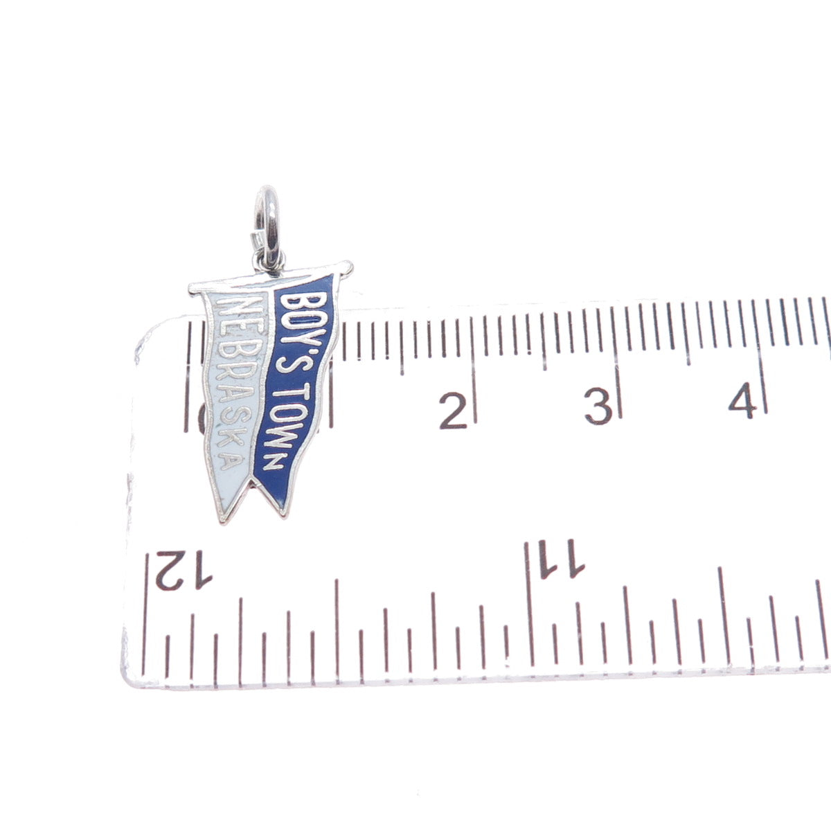 FRENCH & FRANKLIN 925 Sterling Silver Vintage Enamel Boy's Town Nebraska Pendant
