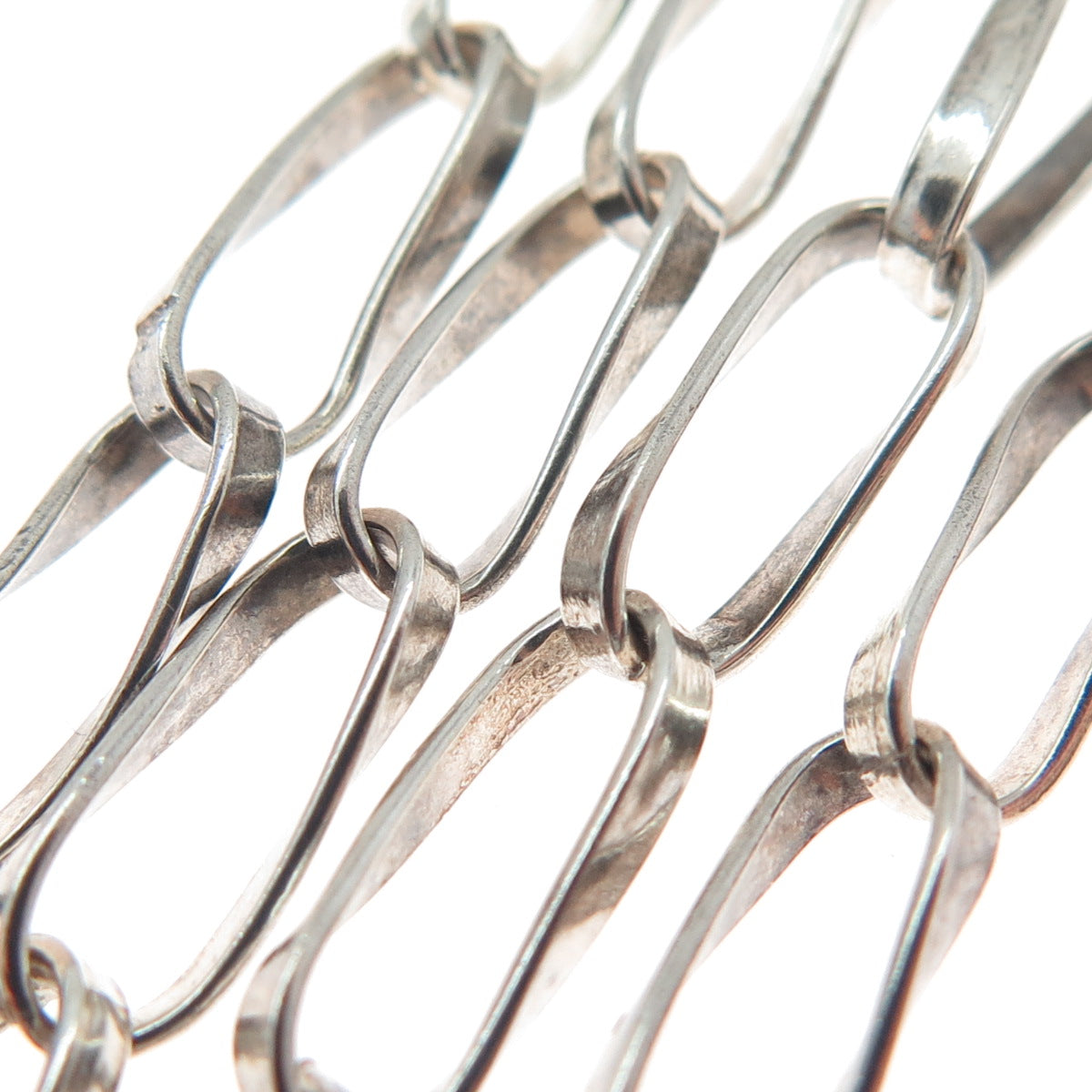 830S Silver Vintage Scandinavian Modernist Twisted Chain Necklace 16"