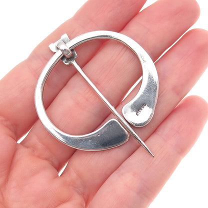 925 Sterling Silver Antique Art Deco Scottish Oxidized Iona Kilt Pin