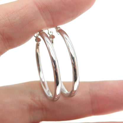 925 Sterling Silver Tube Hoop Earrings