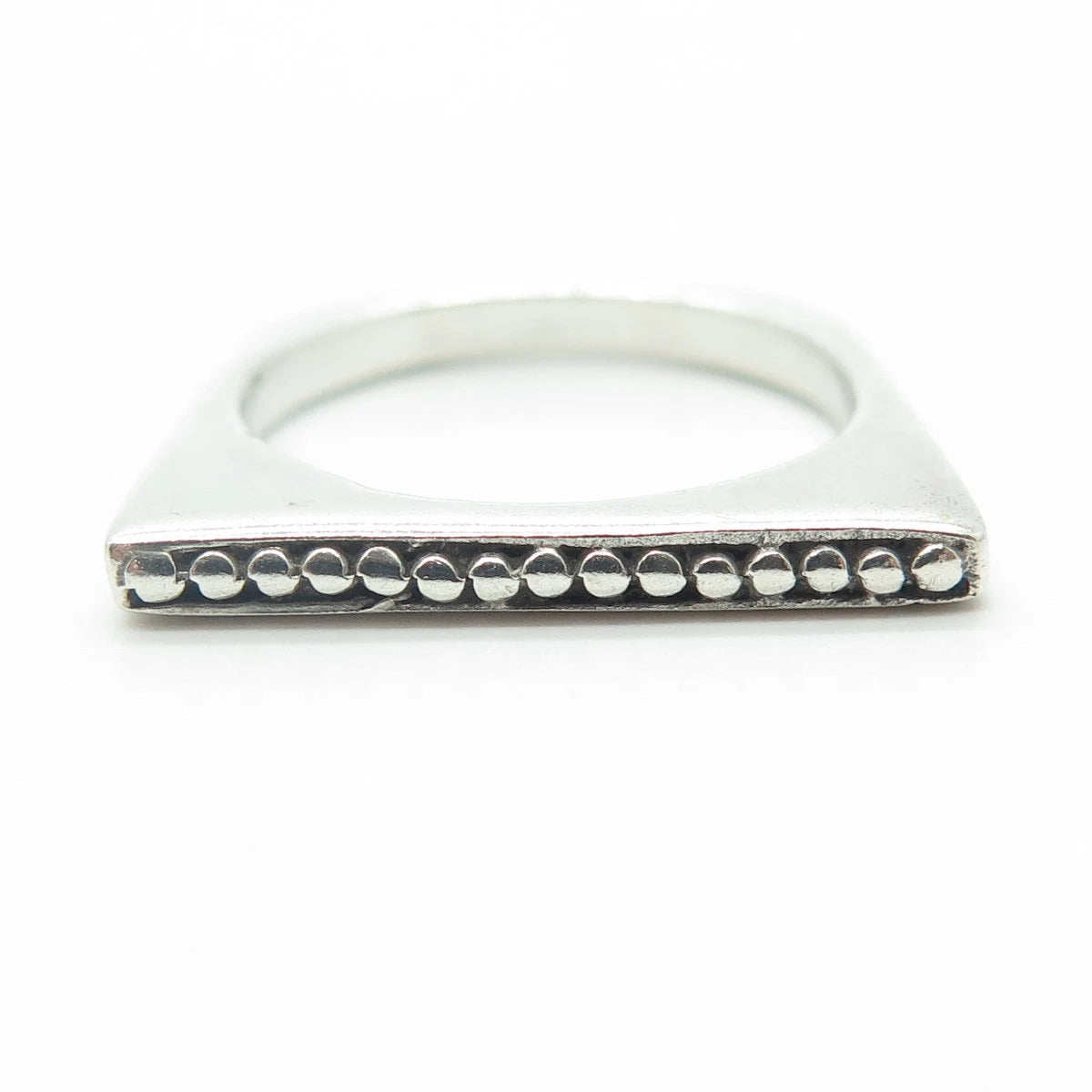 925 Sterling Silver Vintage Granulated Bar Stackable Ring Size 7.5