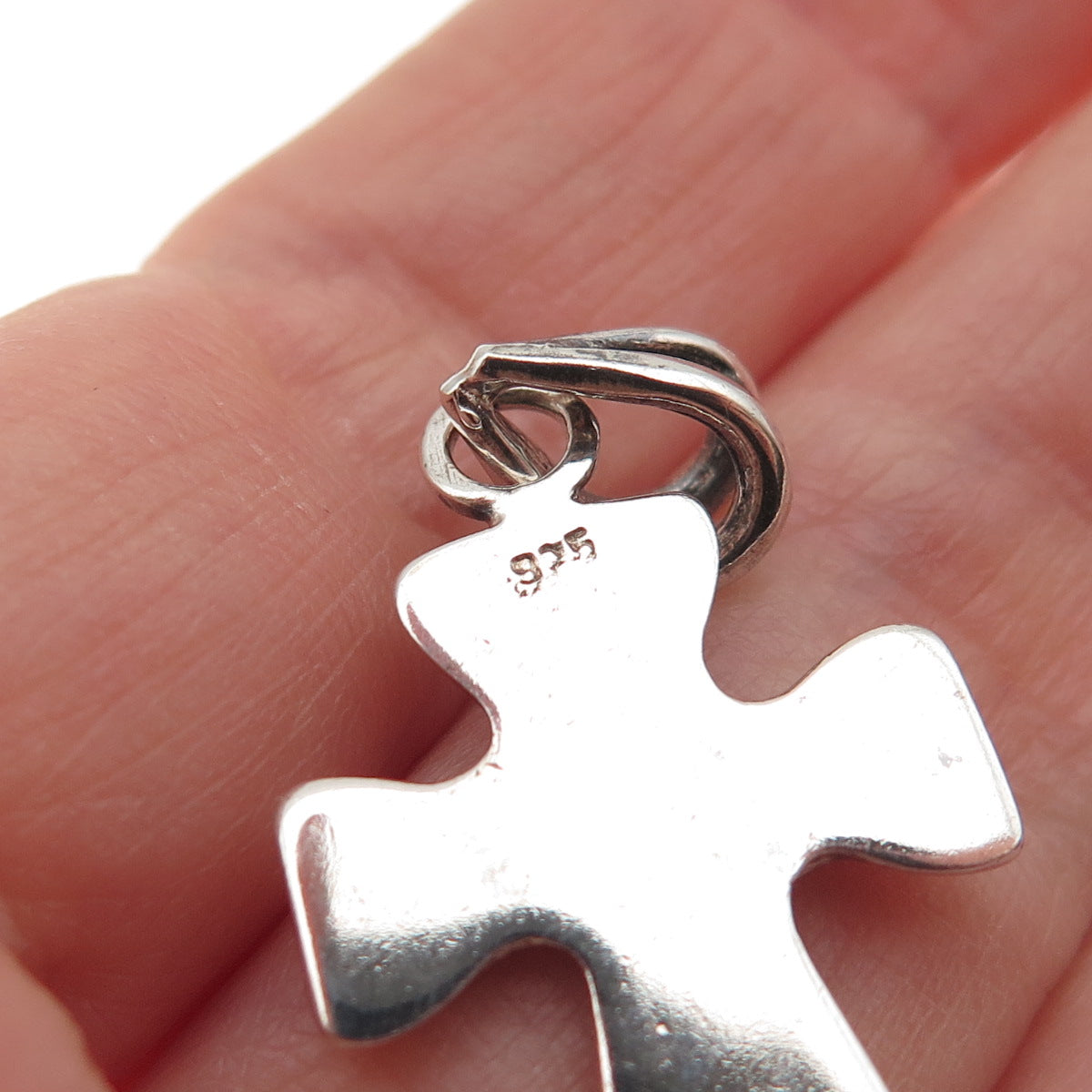 925 Sterling Silver Vintage Cross Oxidized Charm Pendant