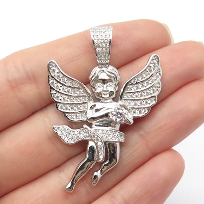 925 Sterling Silver REL C Z Angel Pendant