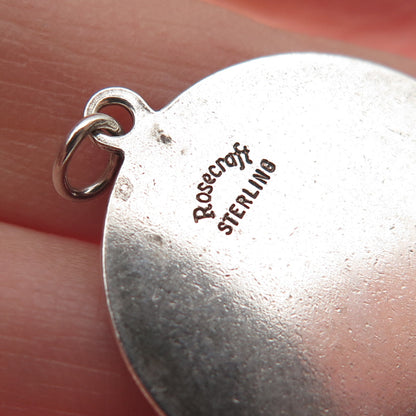 ROSECRAFT 925 Sterling Silver Vintage Washington DC Round Tag Charm Pendant