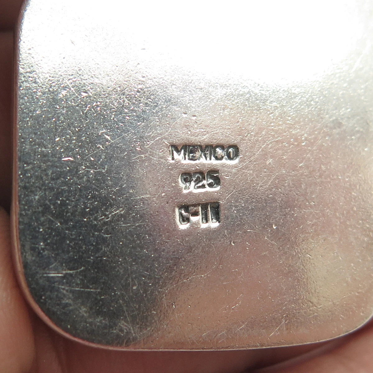 925 Sterling Silver Vintage Mexico Roman Glass Pendant