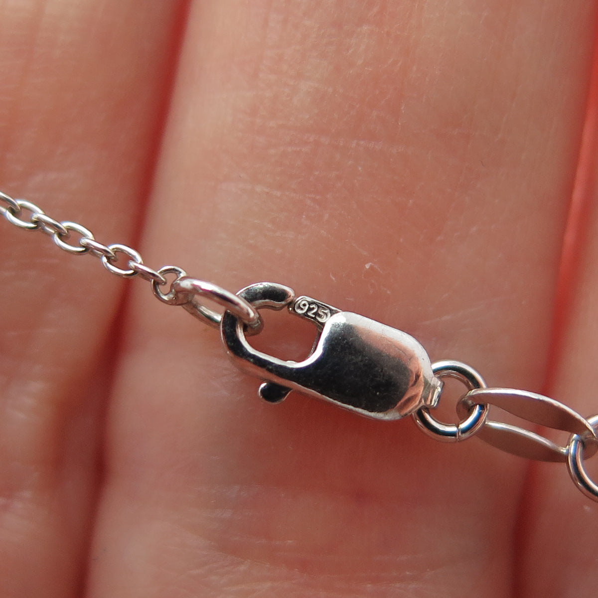 925 Sterling Silver Real Diamond Star Celestial Cable Chain Necklace 16-18"