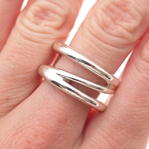 Tiffany & Co. 925 Sterling Silver Vintage Zig Zag Band Ring Size 8.75