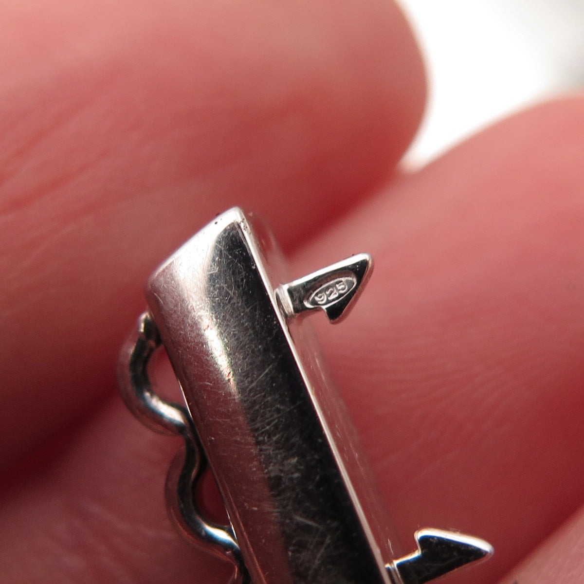 925 Sterling Silver Vintage Bracelet / Necklace Jewelry Push Lock Clasp
