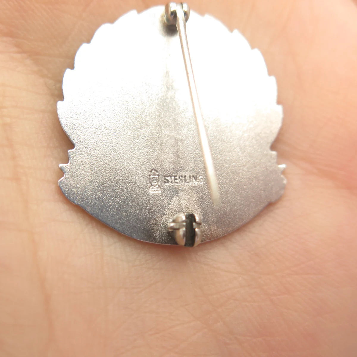 925 Sterling Silver Vintage Enamel "National Council" Pin Brooch