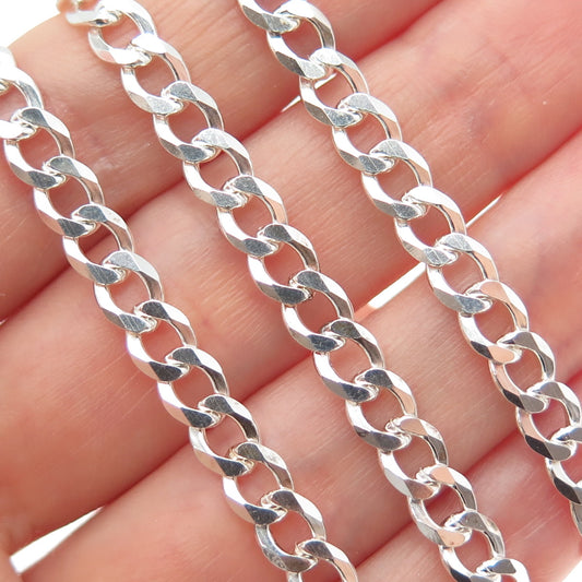 P. LUX 925 Sterling Silver Vintage Italy Curb Chain Necklace 18"