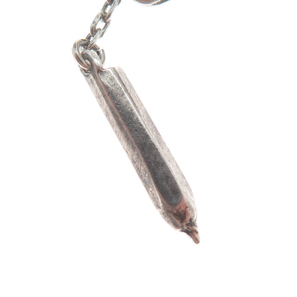 925 Sterling Vintage Italy Telephone Receiver & Pencil Minimalist Charm Pendant