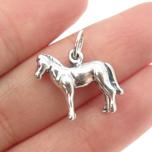 925 Sterling Silver Vintage Horse Minimalist Charm Pendant