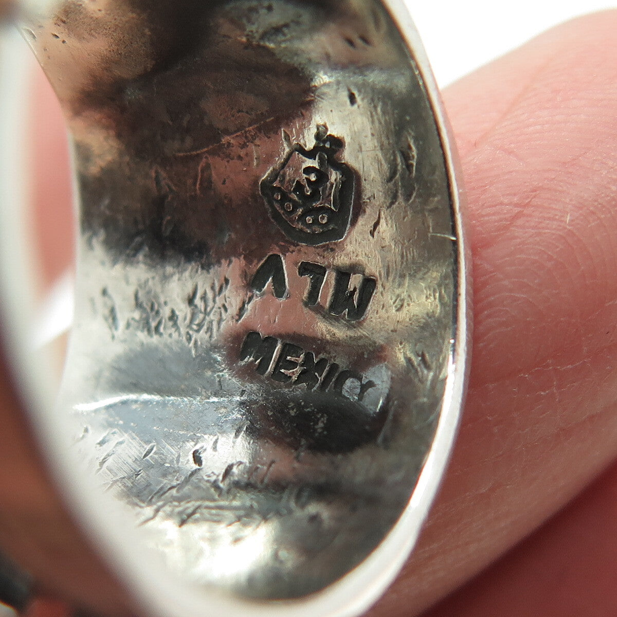 925 Sterling Silver Vintage MLV Mexico Tragedy & Comedy Masks Ring Size 7.25