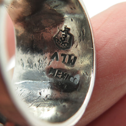 925 Sterling Silver Vintage MLV Mexico Tragedy & Comedy Masks Ring Size 7.25
