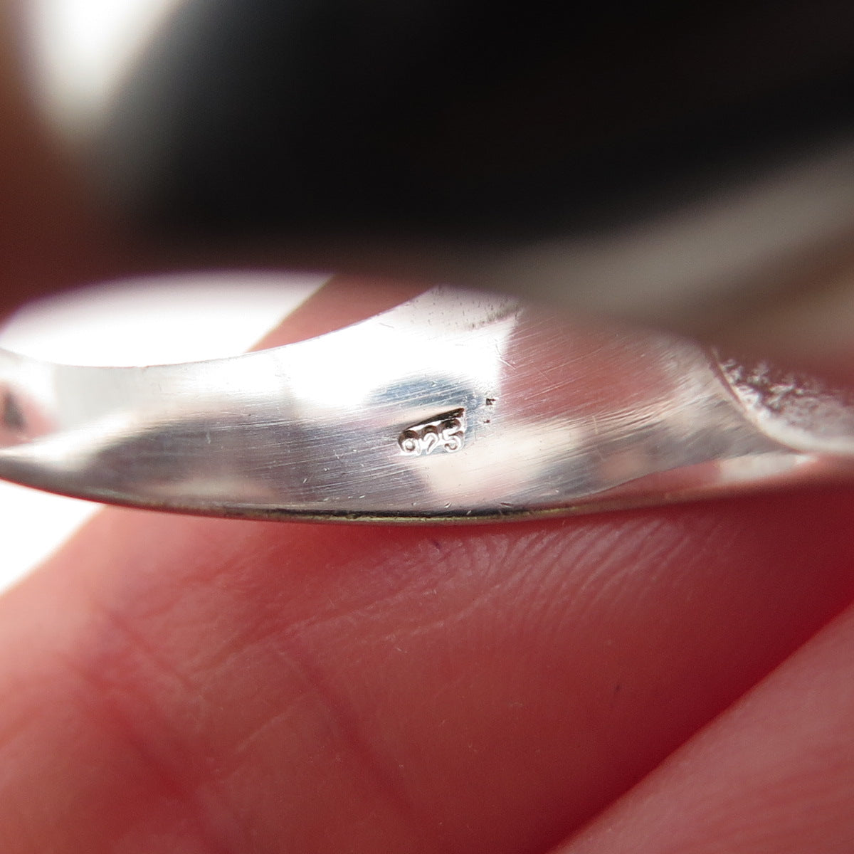 925 Sterling Silver Enamel Real Blue Topaz Modernist Ring Size 7