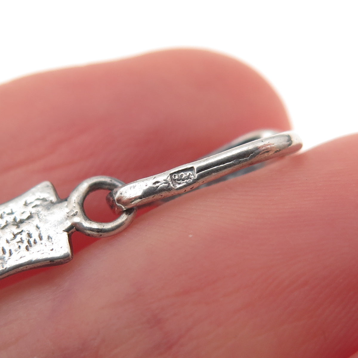 925 Sterling Silver Vintage Crucifix Cross Oxidized Charm Pendant