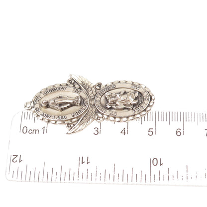 Creed 925 Sterling Silver Antique Art Deco St. Mary & St. Christopher Pendant