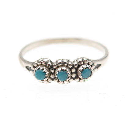 Bell Trading Post Old Pawn 925 Sterling Silver Vintage Turquoise Ring Size 6.75
