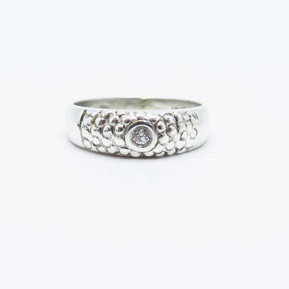 925 Sterling Silver Vintage C Z Dotted Ring Size 7.5